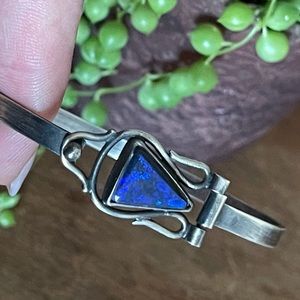 Vintage sterling silver labradorite bangle
